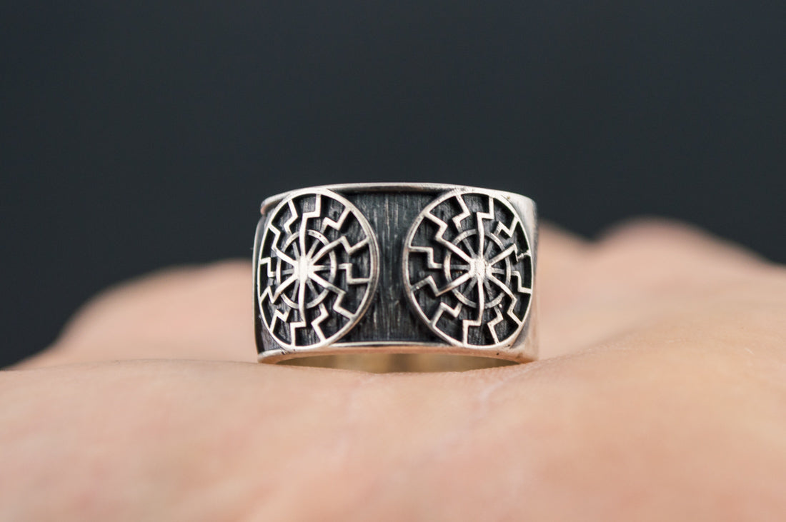 Bague Soleil Noir Ragnar — Argent 925