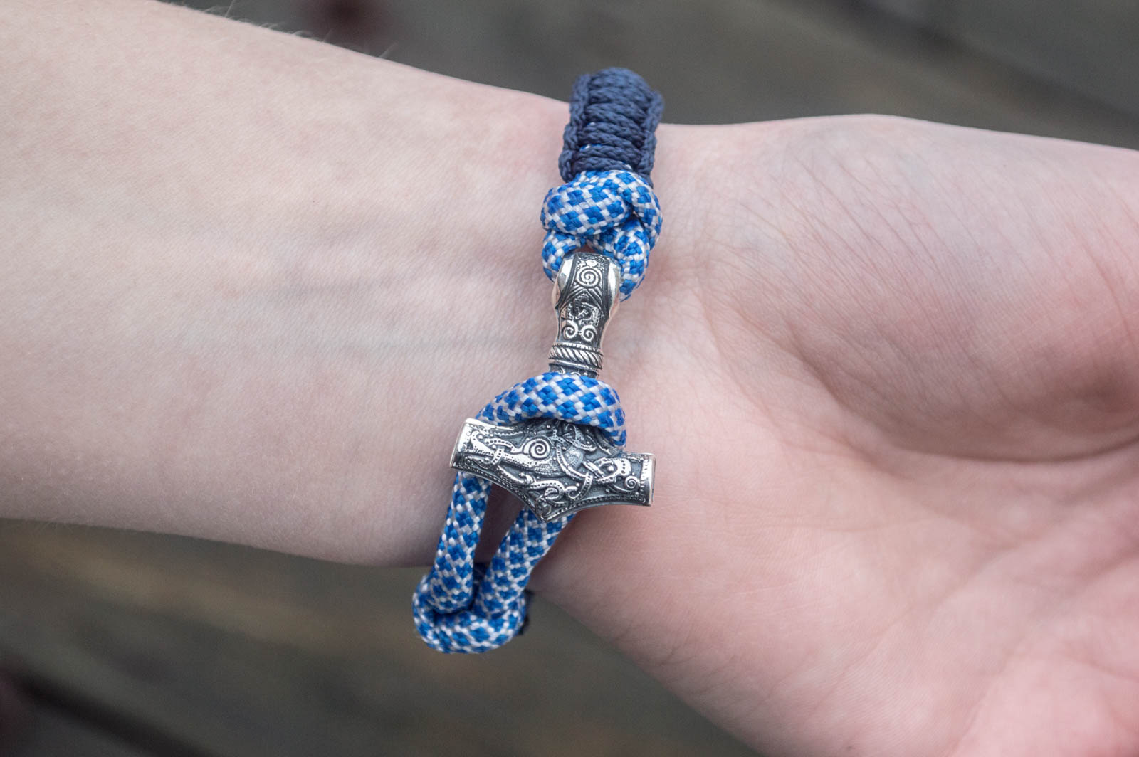 Bracelet Paracorde Marteau de Thor Astrid — Argent 925