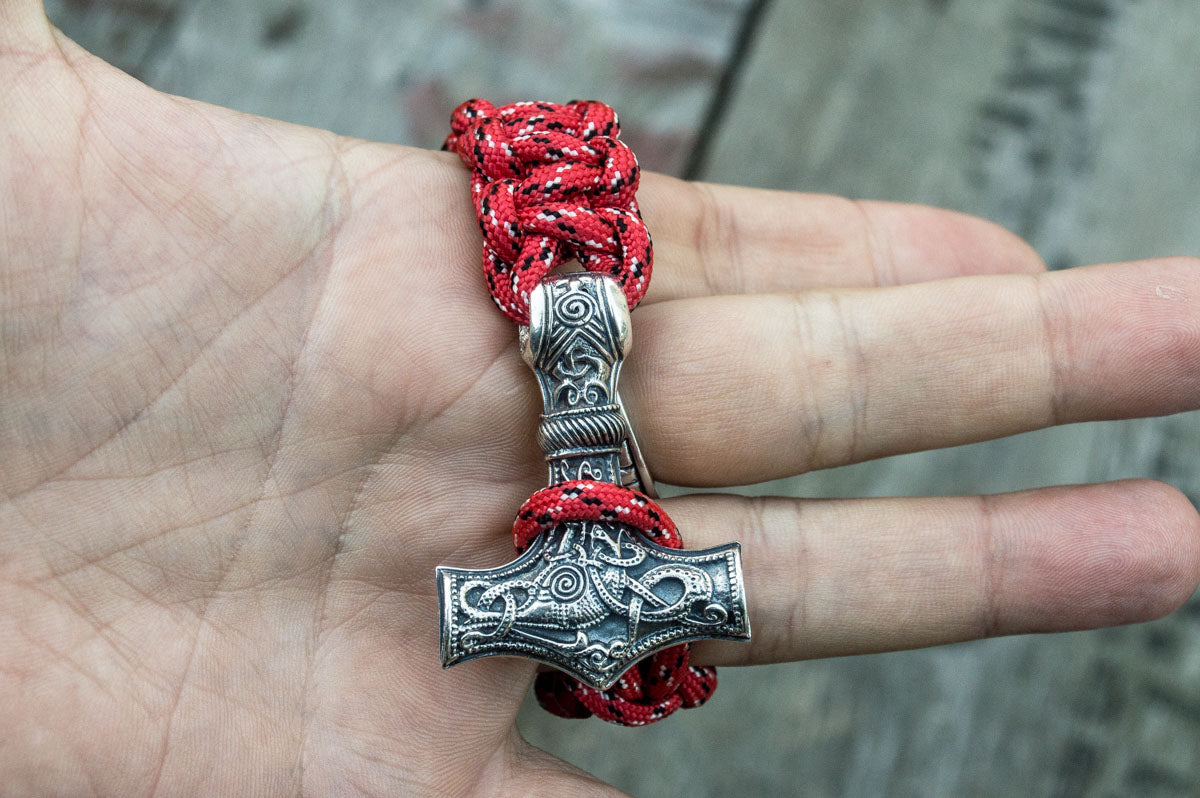 Bracelet Paracorde Marteau de Thor Halvar — Argent 925
