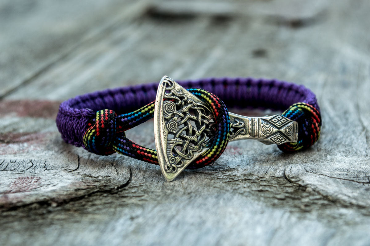 Bracelet Paracorde Hache Viking Floki — Argent 925