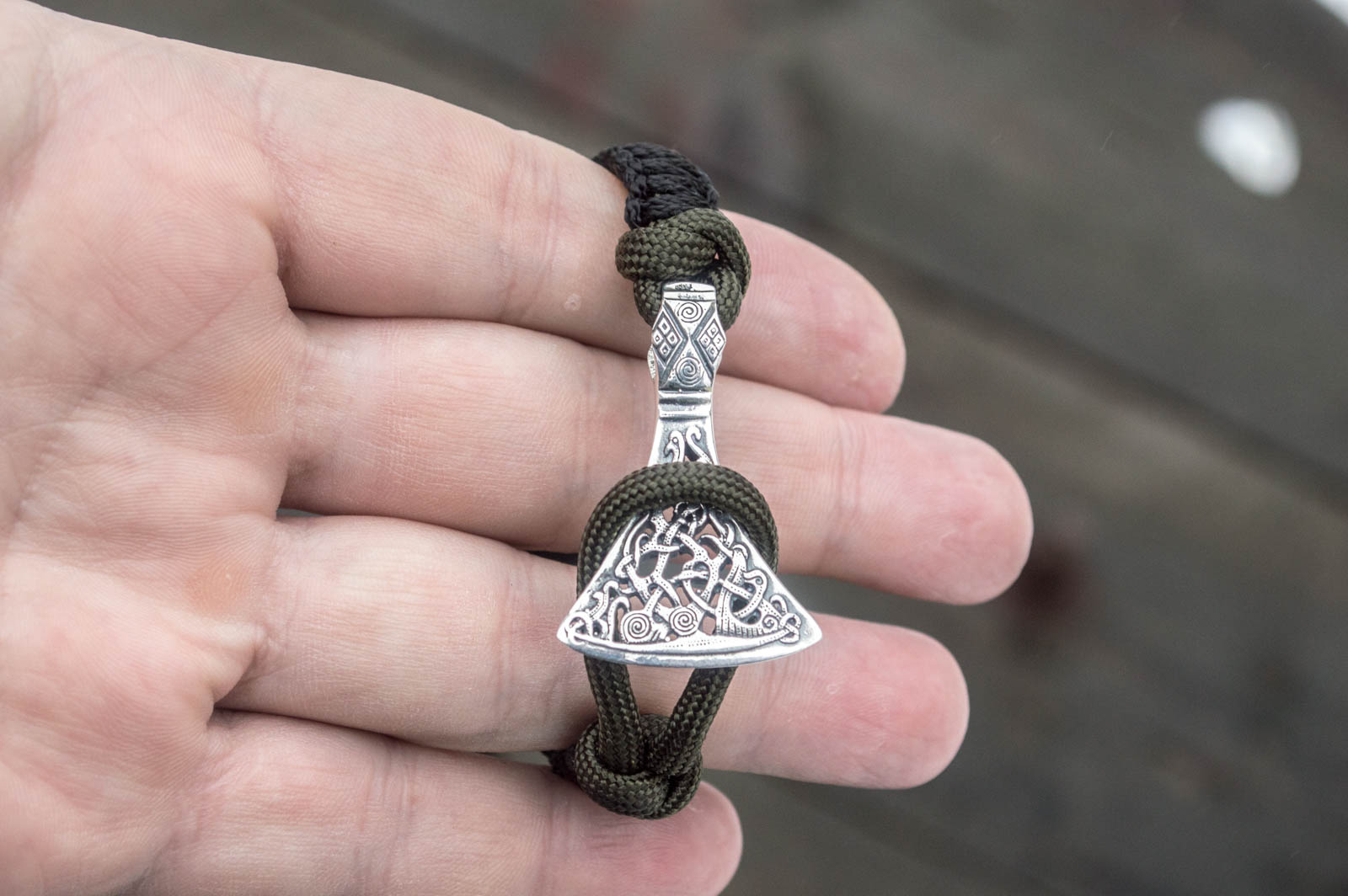 Bracelet Paracorde Médaillon Erik — Argent 925