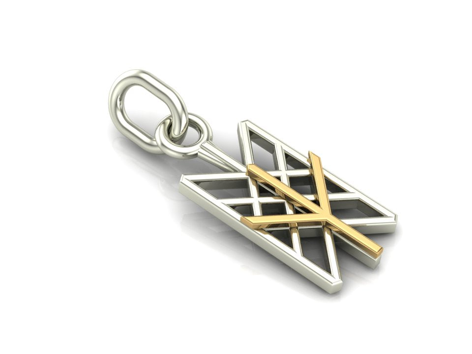 Pendentif Algiz et Rune Miniature — Argent 925