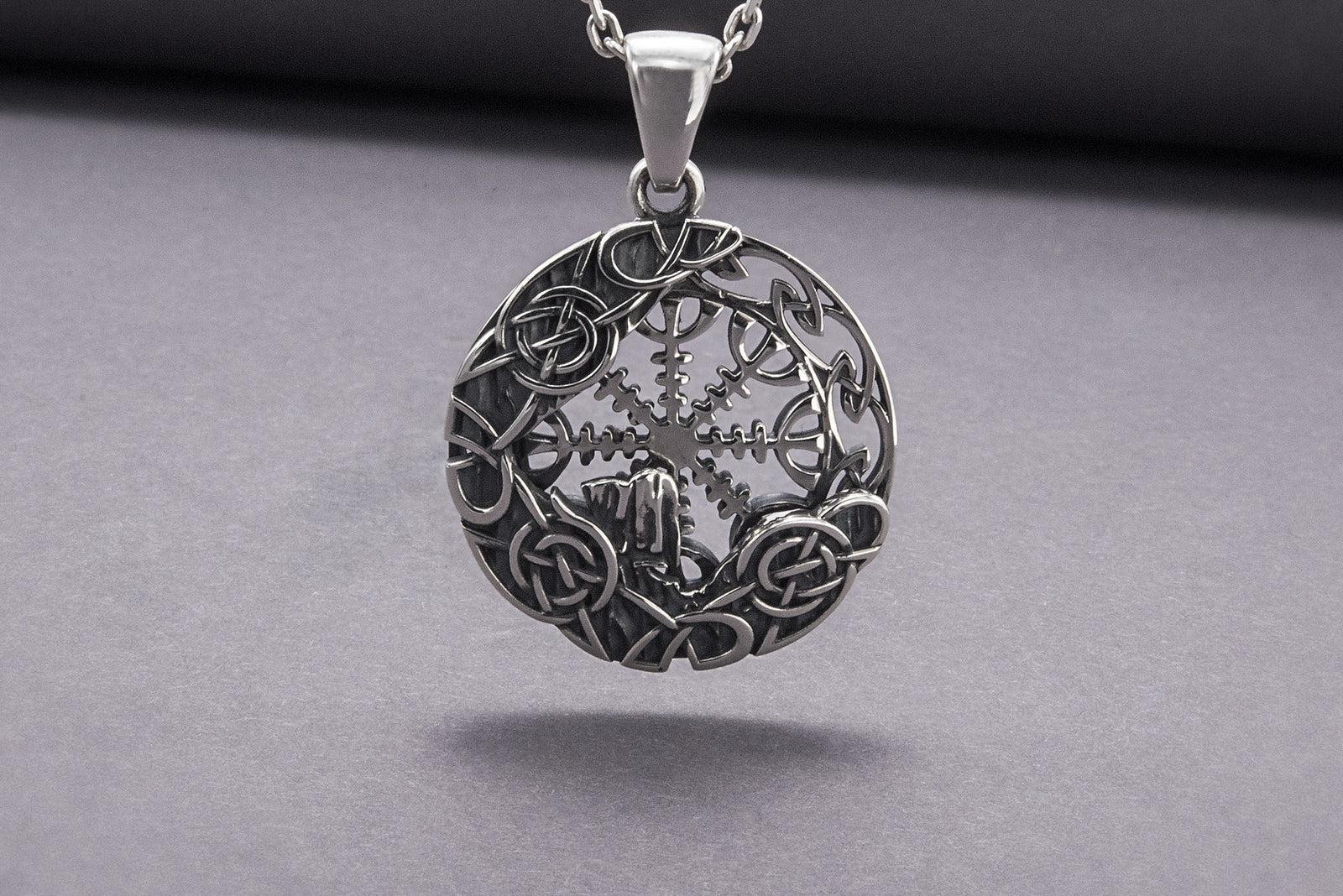 Pendentif Minimaliste Aegishjalmur — Argent 925