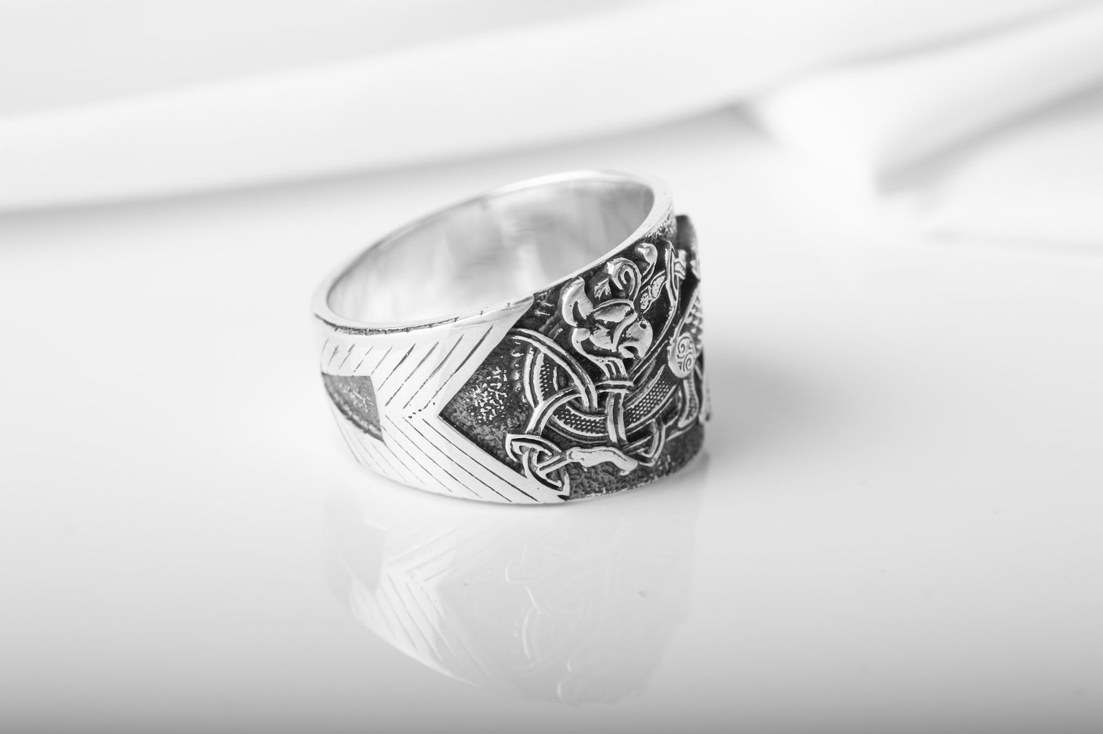 Bague Symboles Vikings Ivar — Argent 925