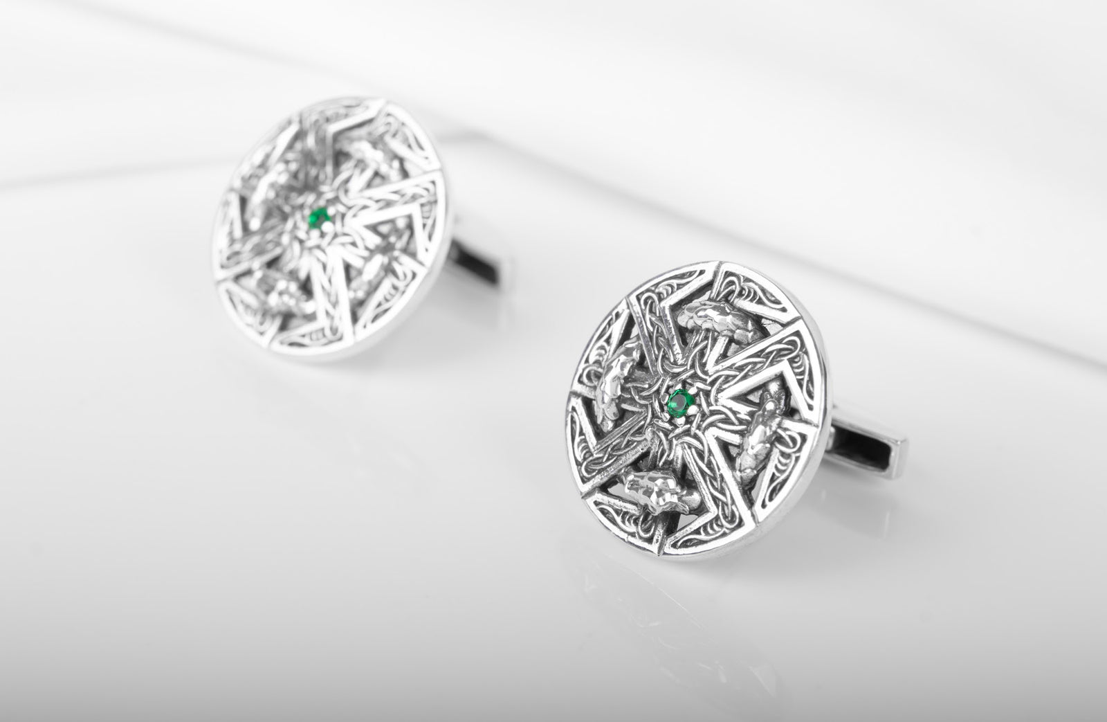Boutons de manchette Viking Norna — Argent 925