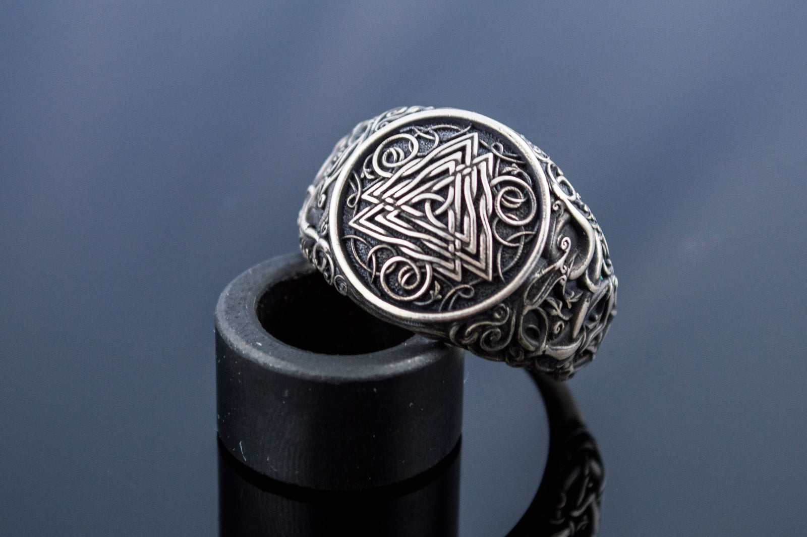 Bague Valknut et Style Urnes — Argent 925