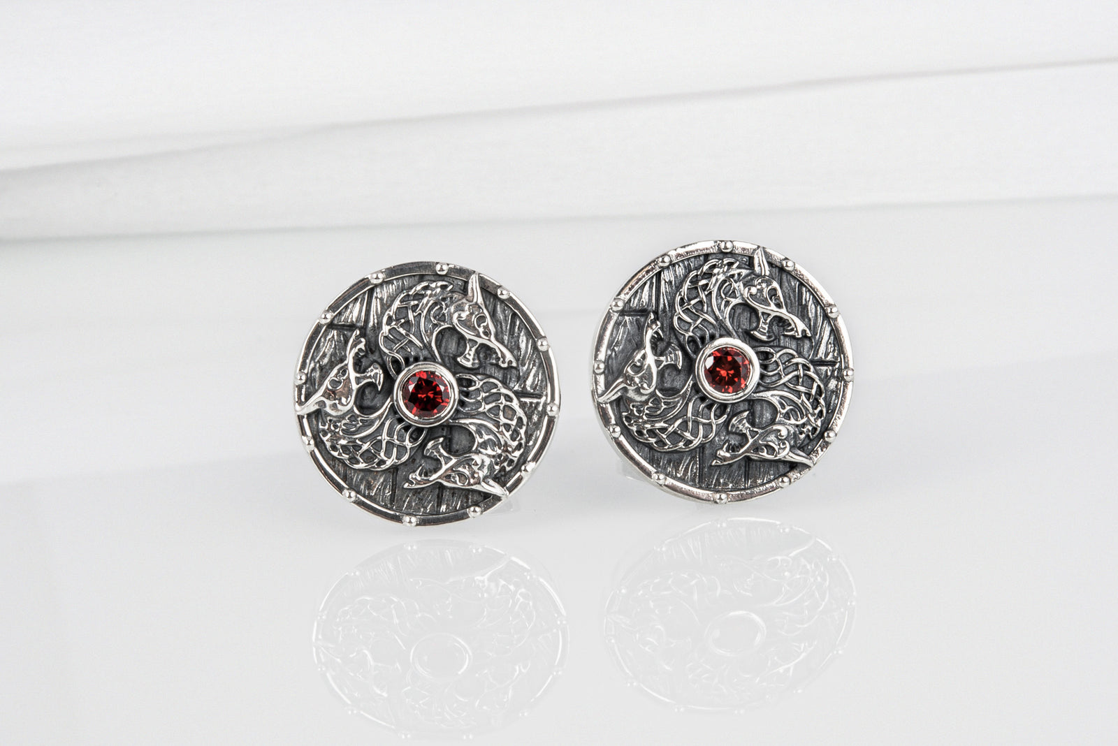 Boutons de manchette Viking Grand Modèle — Argent 925