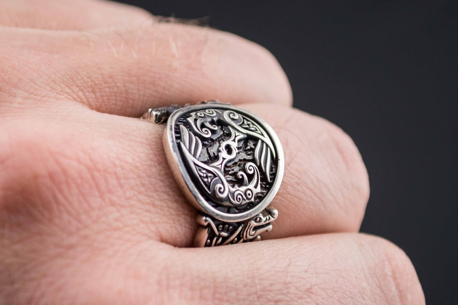 Bague Chevalière Viking Gunnar — Argent 925