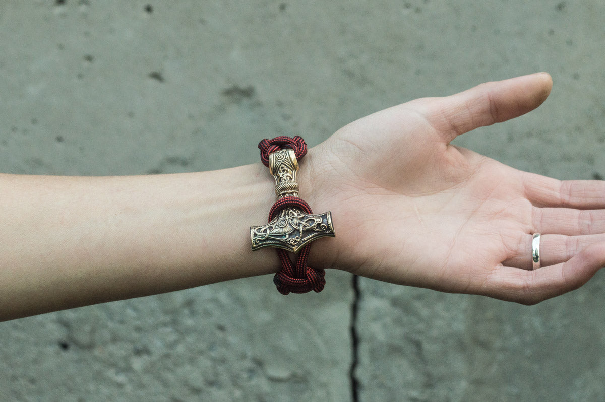 Bracelet Paracorde Marteau de Thor Ivar — Bronze