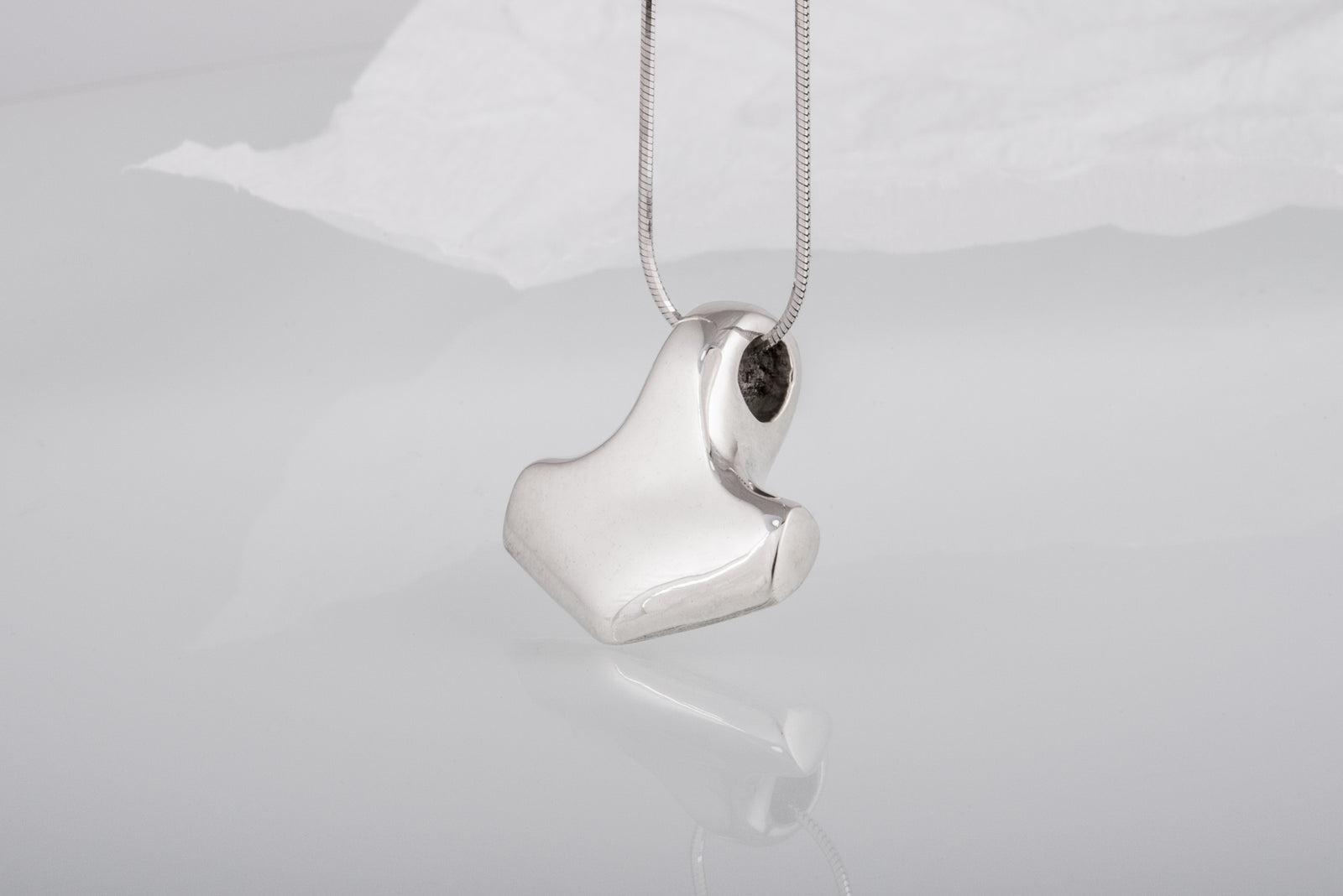 Pendentif Lisse Marteau de Thor et Mjölnir — Argent 925