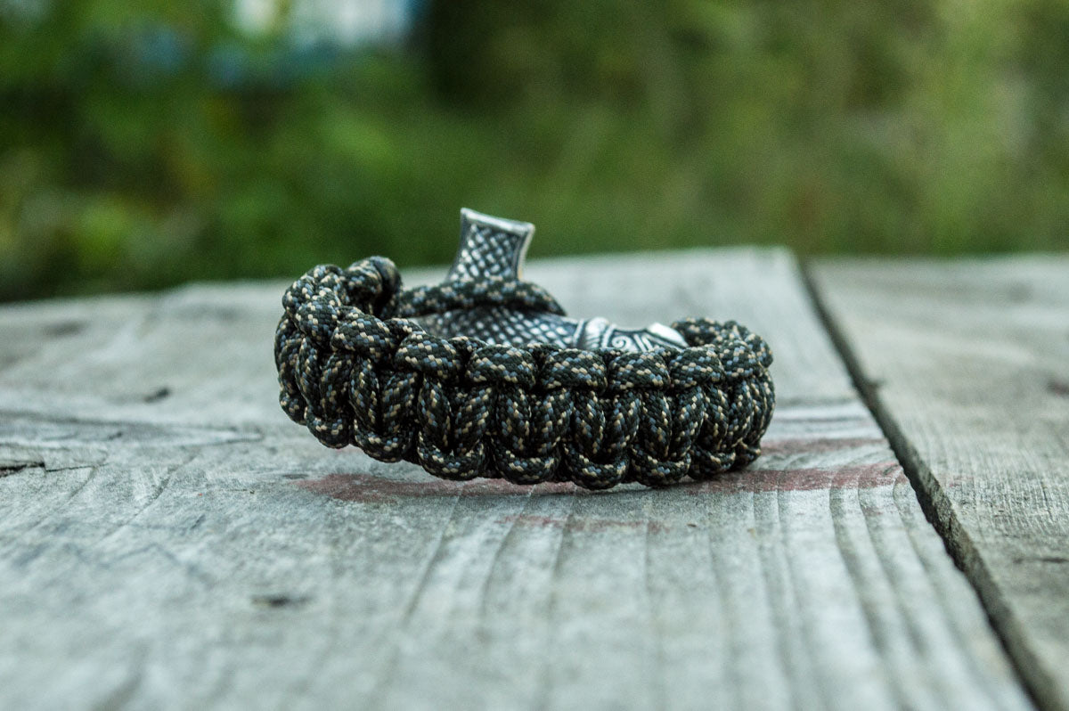 Bracelet Paracorde Marteau de Thor Torvald — Argent 925