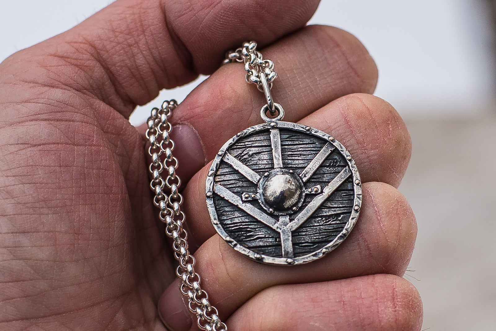 Pendentif Bouclier Bjorn — Argent 925