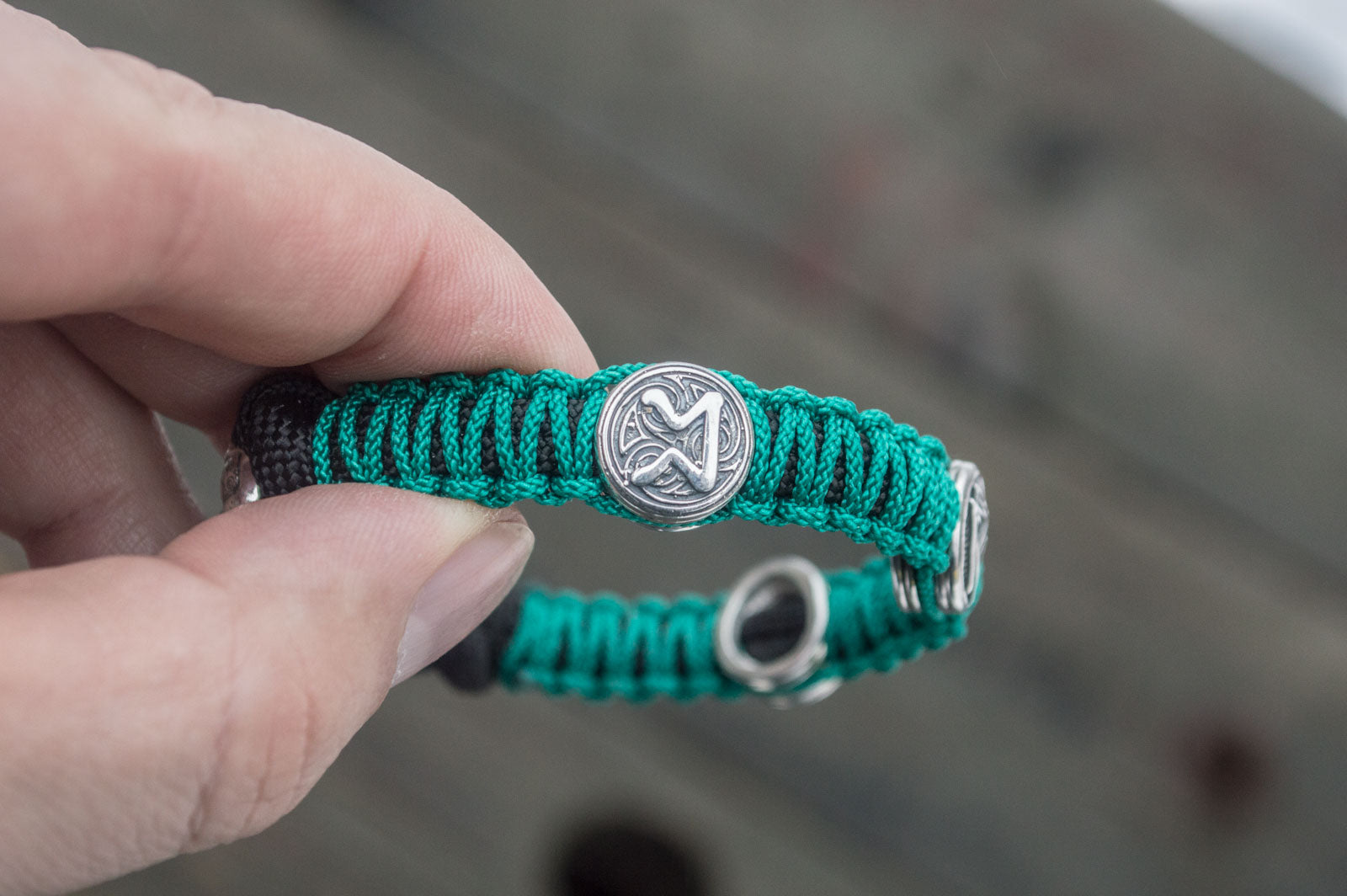 Bracelet Paracorde Marteau de Thor Freyja — Argent 925