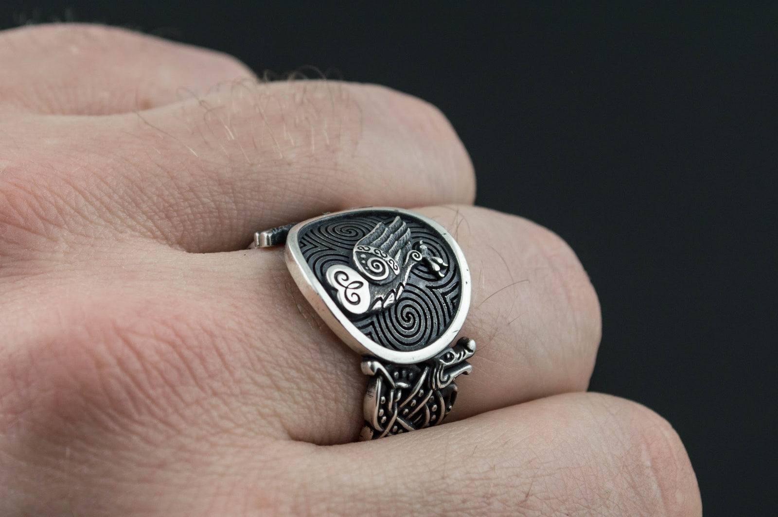 Bague Chevalière Viking Halvar — Argent 925
