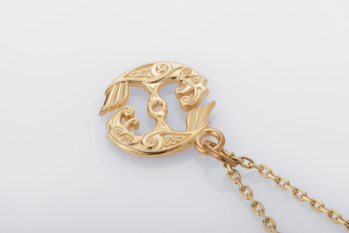 Pendentif Odin et Corbeaux — Argent 925