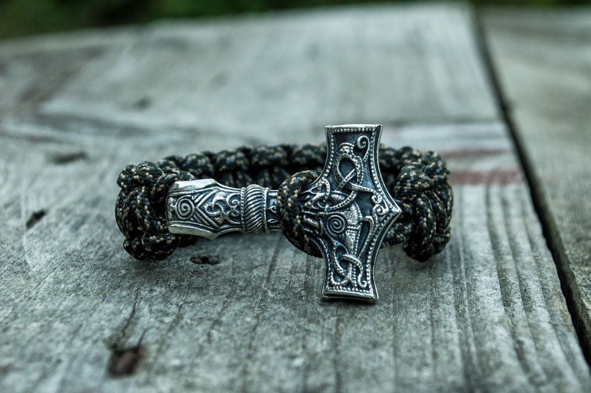 Bracelet Paracorde Marteau de Thor Torvald — Argent 925