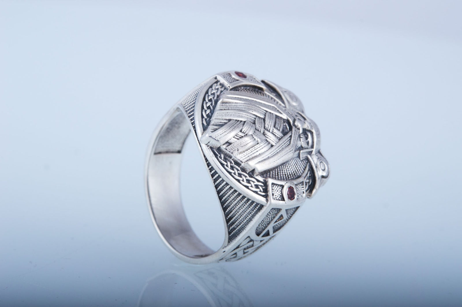 Bague Odin et Corbeau Viking — Argent 925