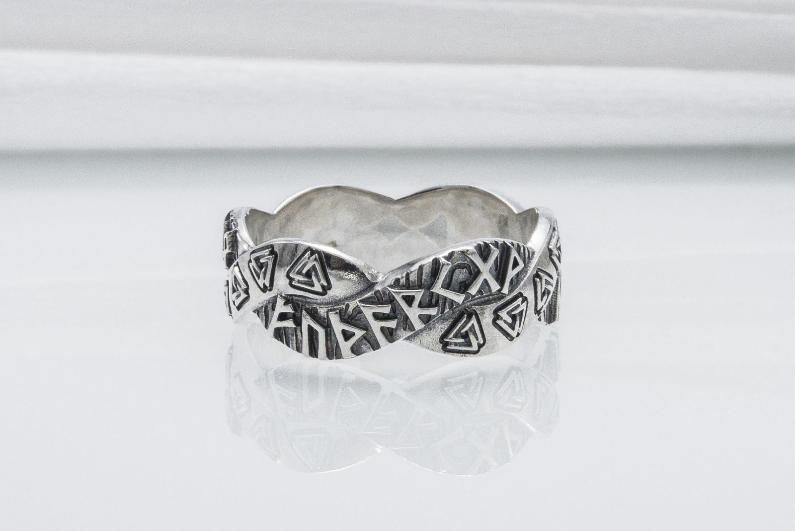 Bague Futhark Ancien et Valknut — Argent 925