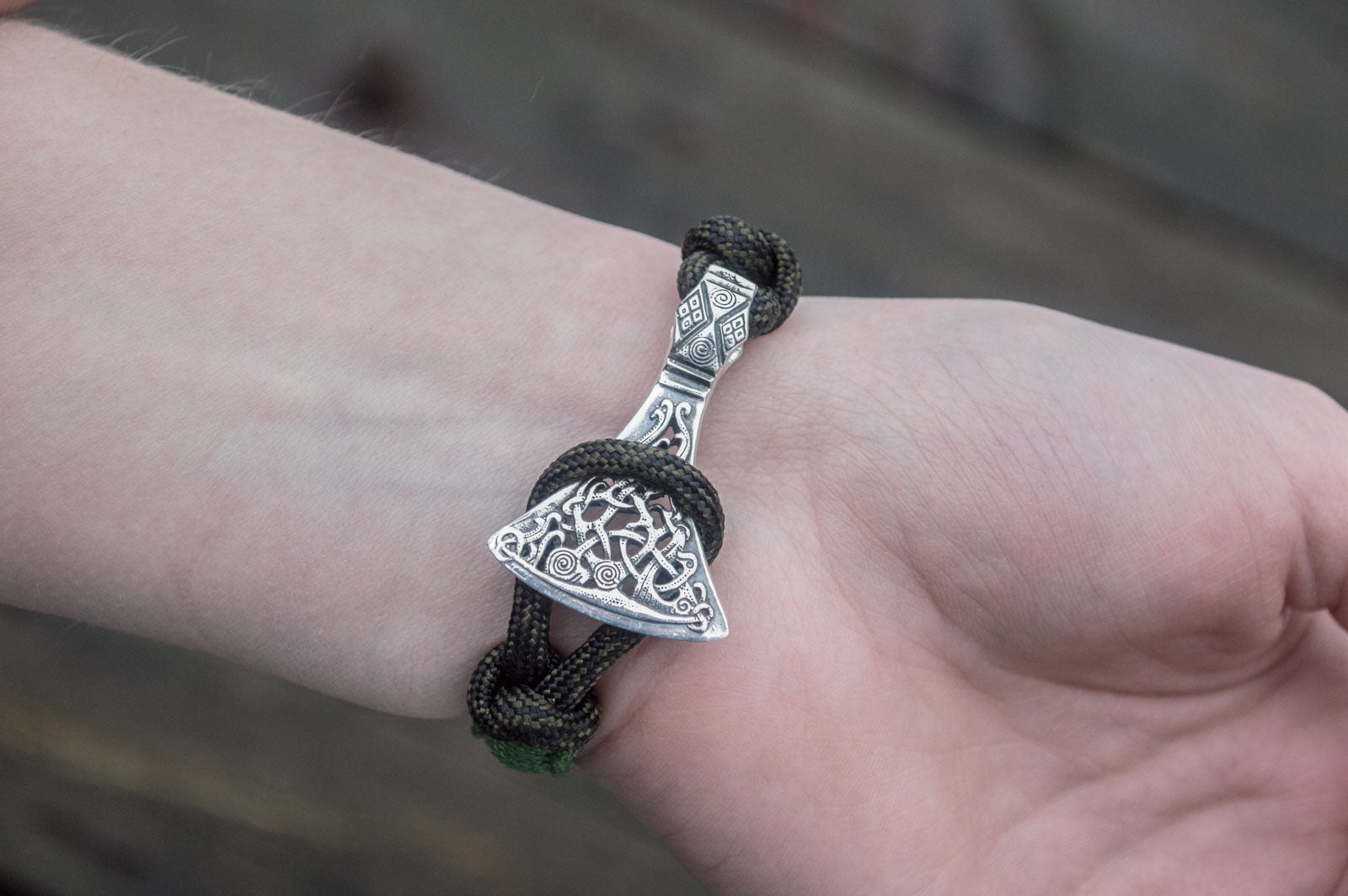 Bracelet Paracorde Médaillon Leif — Argent 925