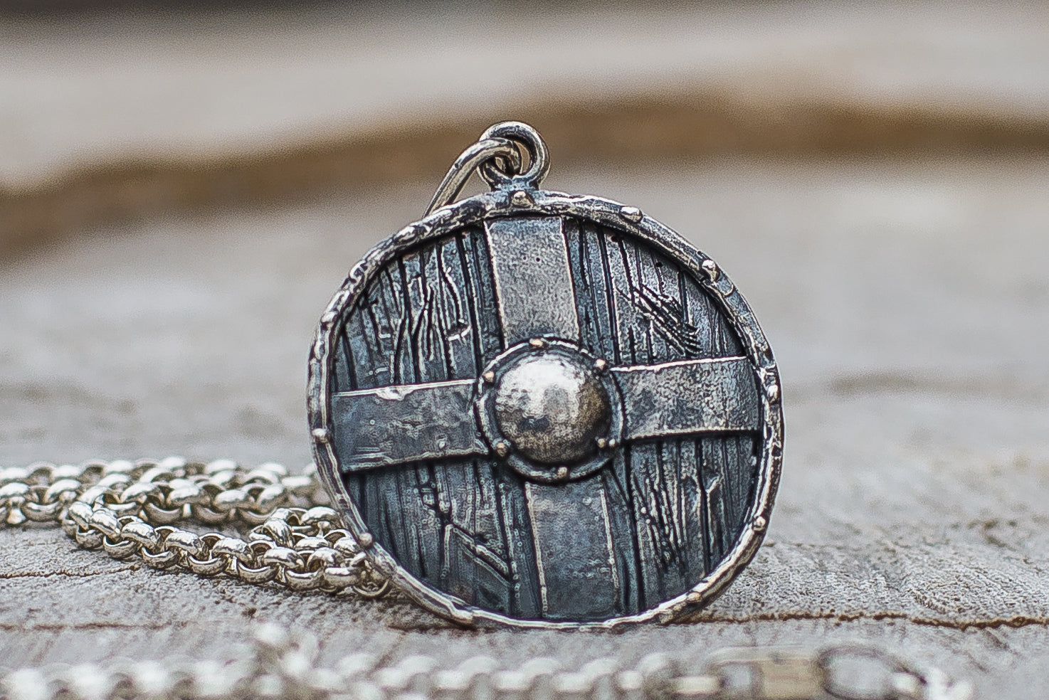 Pendentif Bouclier Grand Modèle — Argent 925