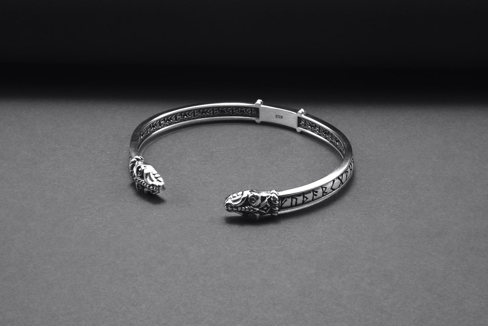 Bracelet Jörmungand et Futhark Ancien — Argent 925