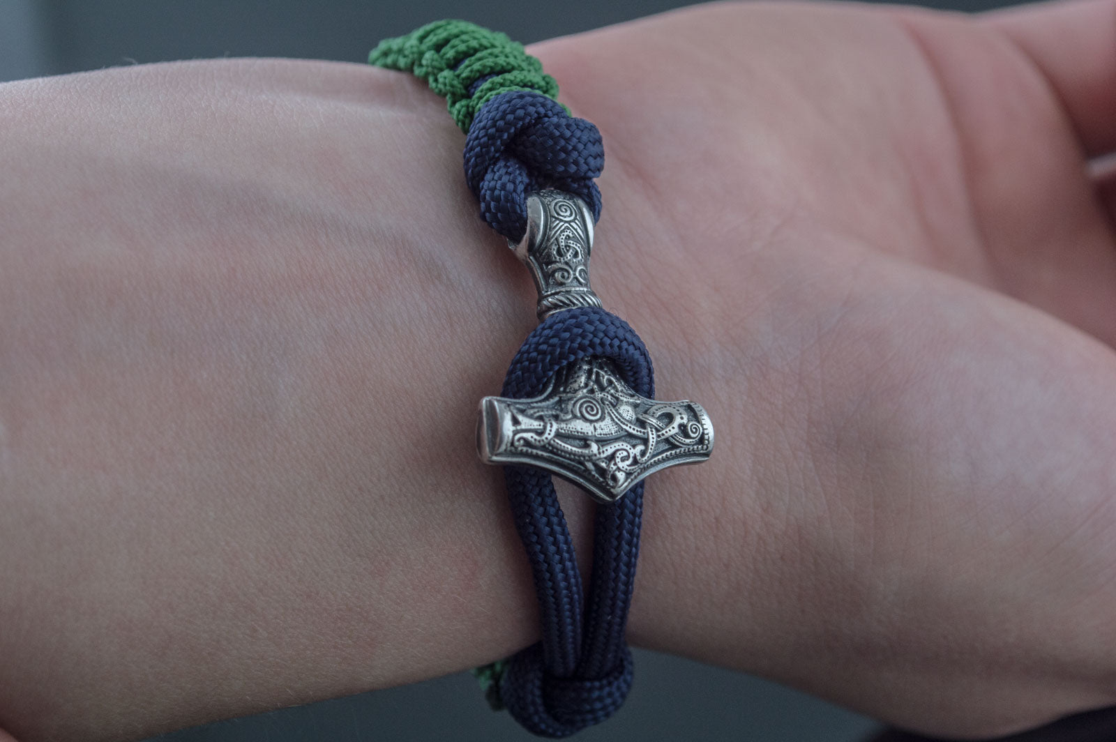 Bracelet Paracorde Marteau de Thor Rurik — Argent 925