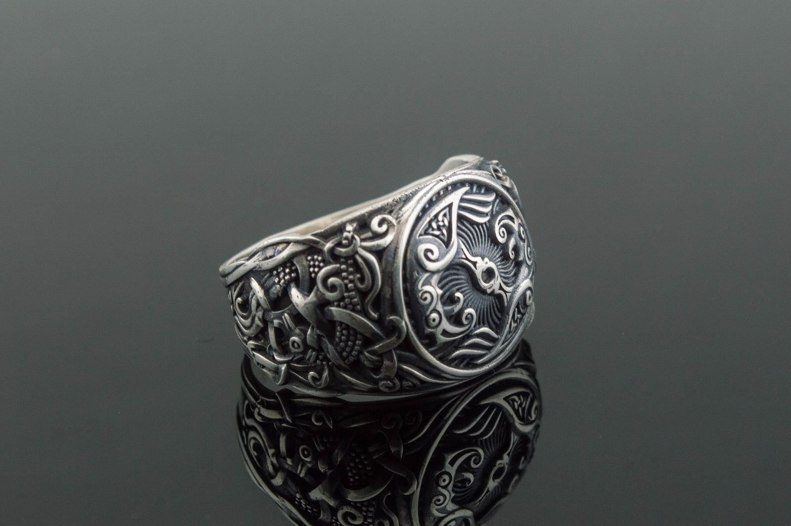 Bague Corbeau et Style Mammen — Argent 925
