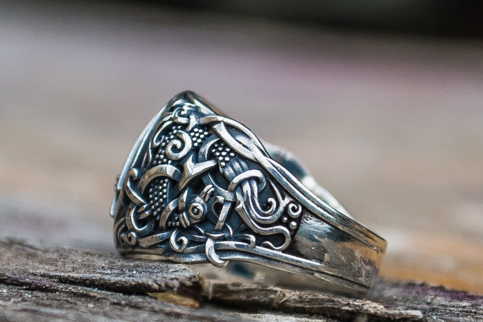 Bague Valknut et Style Mammen — Argent 925