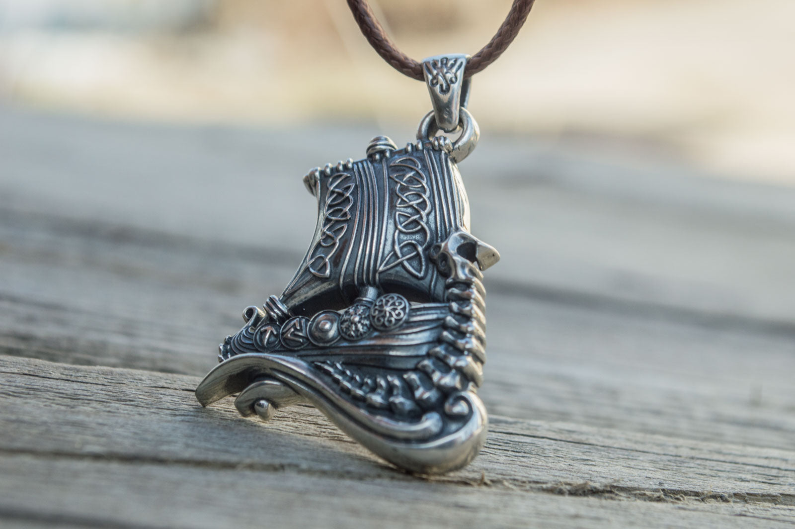 Pendentif Drakkar Ragnar — Argent 925