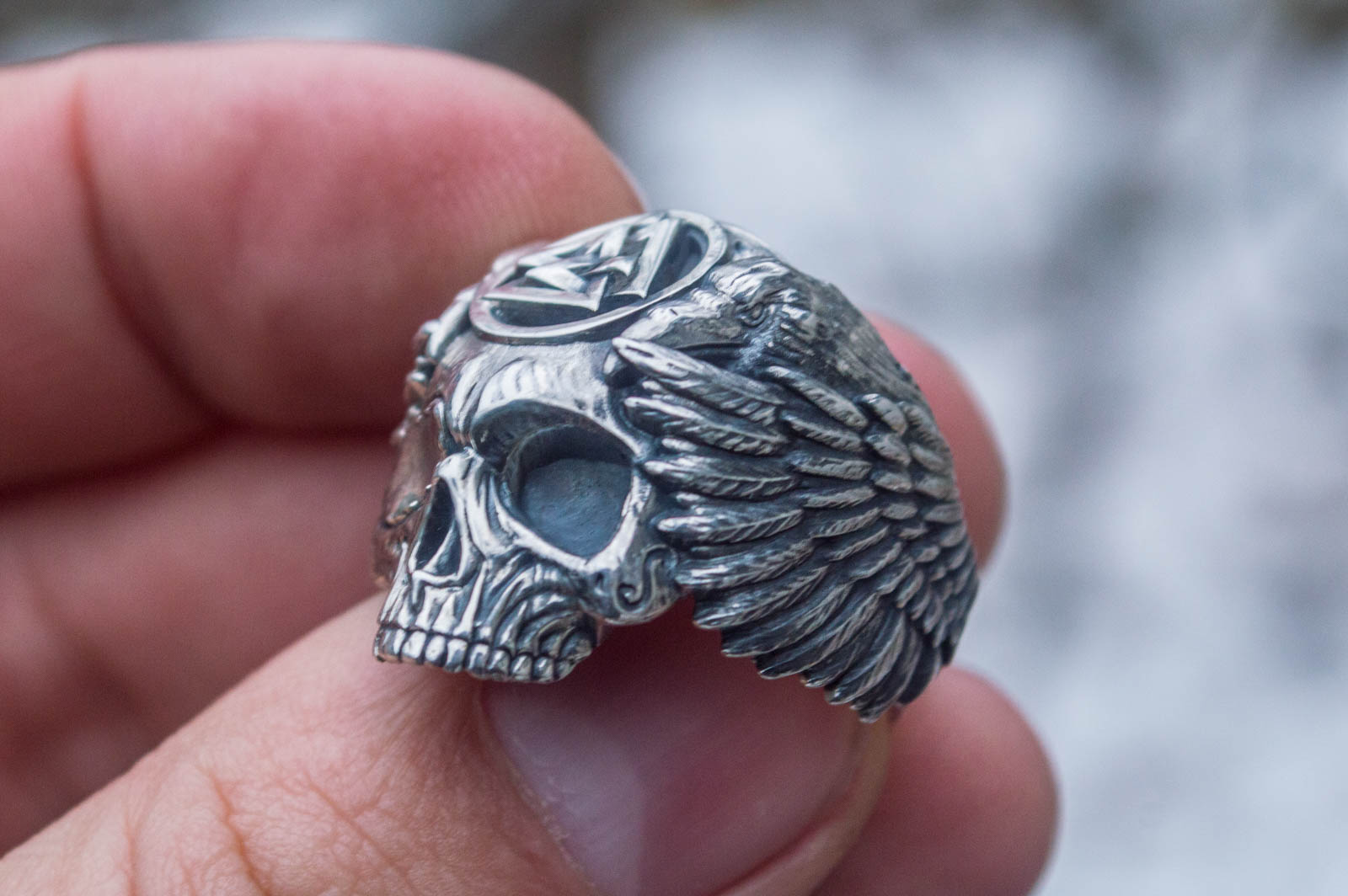 Bague Odin et Valknut — Argent 925