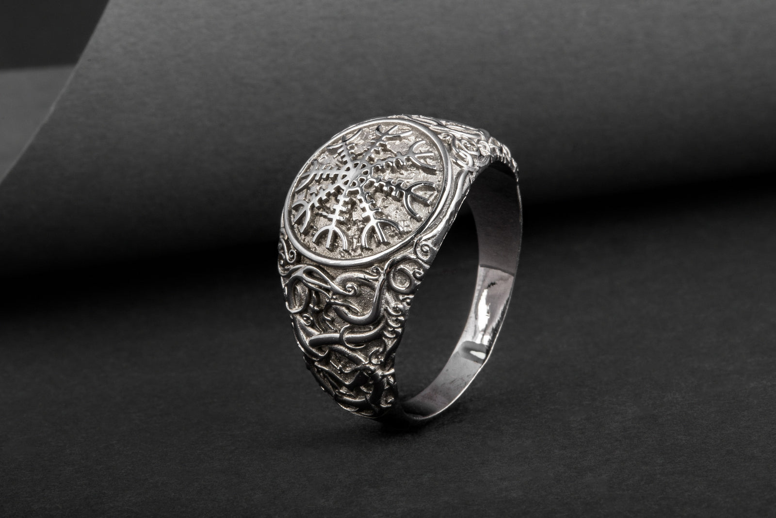 Bague Aegishjalmur et Style Urnes — Argent 925