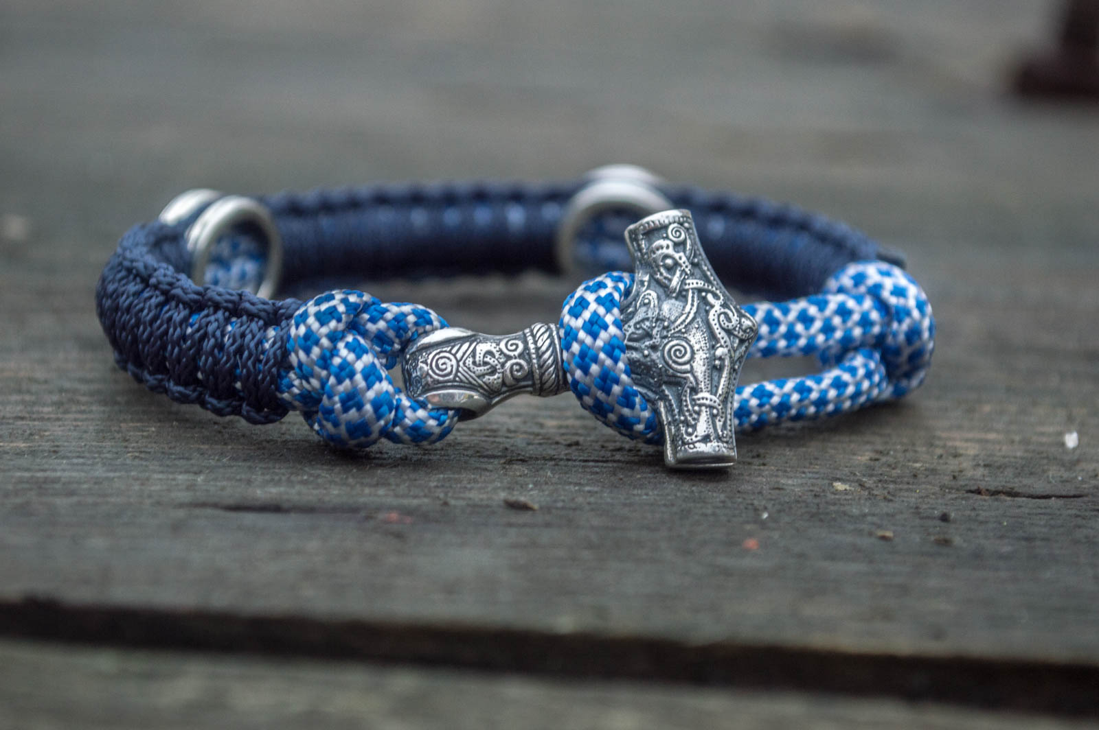 Bracelet Paracorde Marteau de Thor Astrid — Argent 925