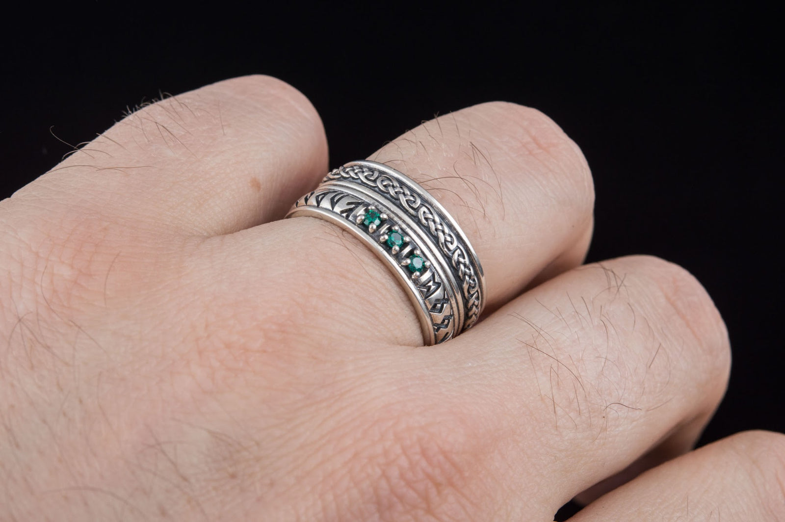 Bague Runes et Ornement Runique — Argent 925