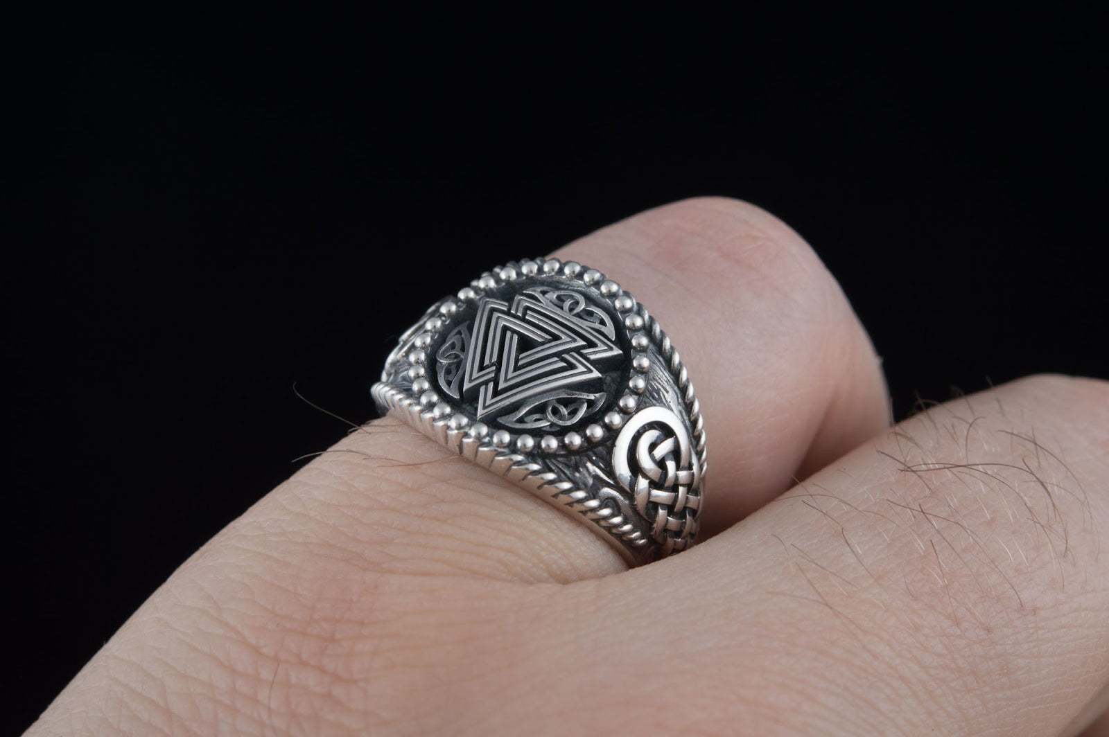 Bague Valknut et Ornement Ivar — Argent 925
