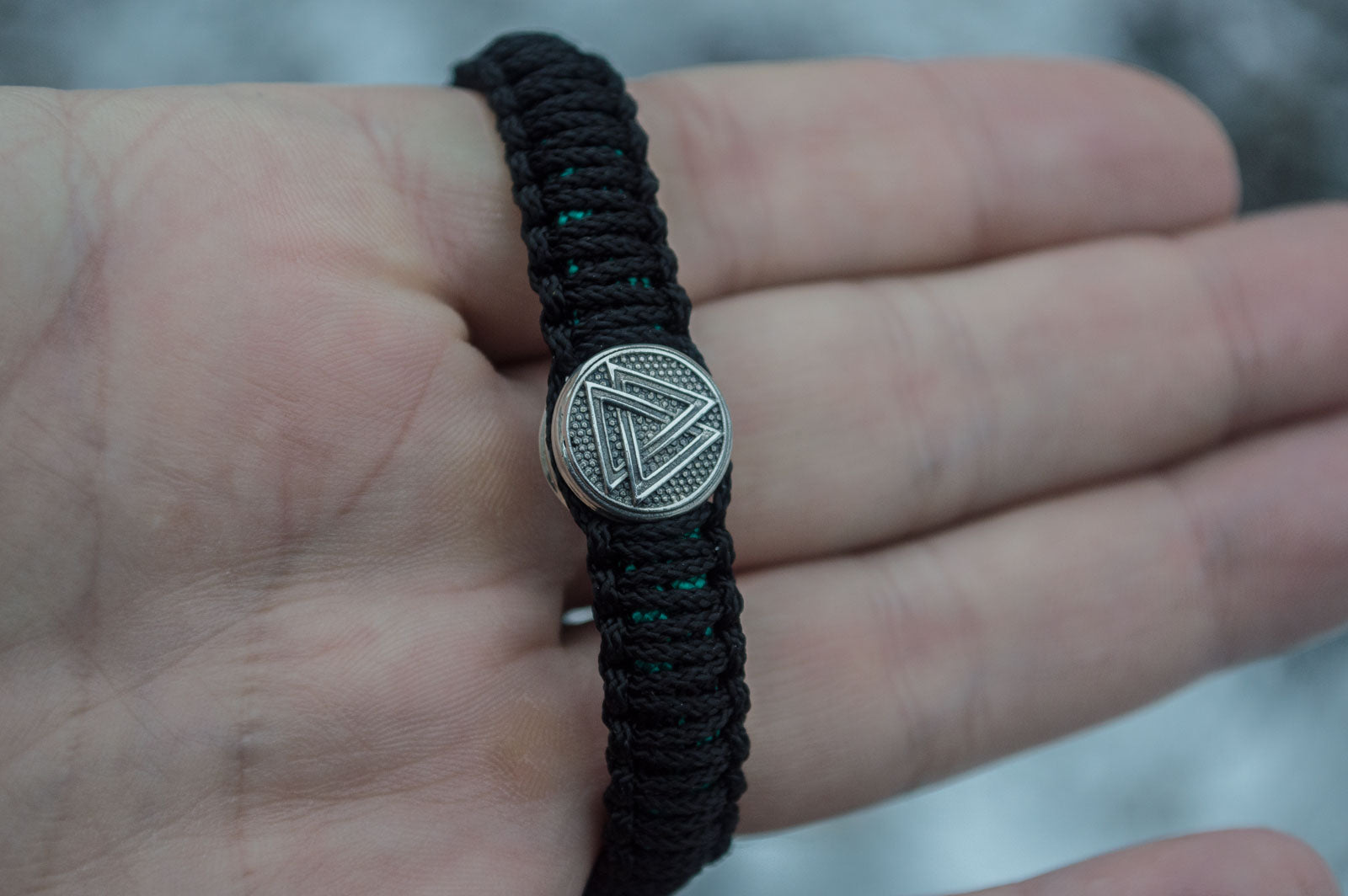 Bracelet Paracorde Marteau de Thor Sven — Argent 925