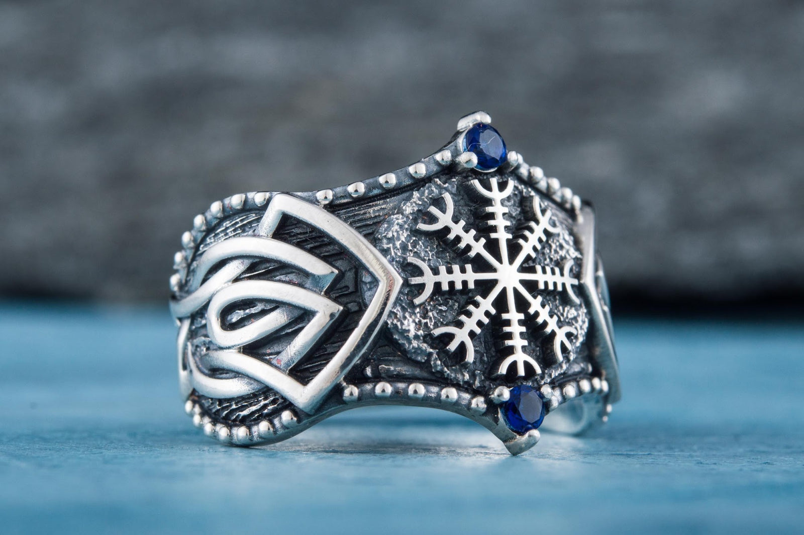 Bague Aegishjalmur et Ornement Floki — Argent 925