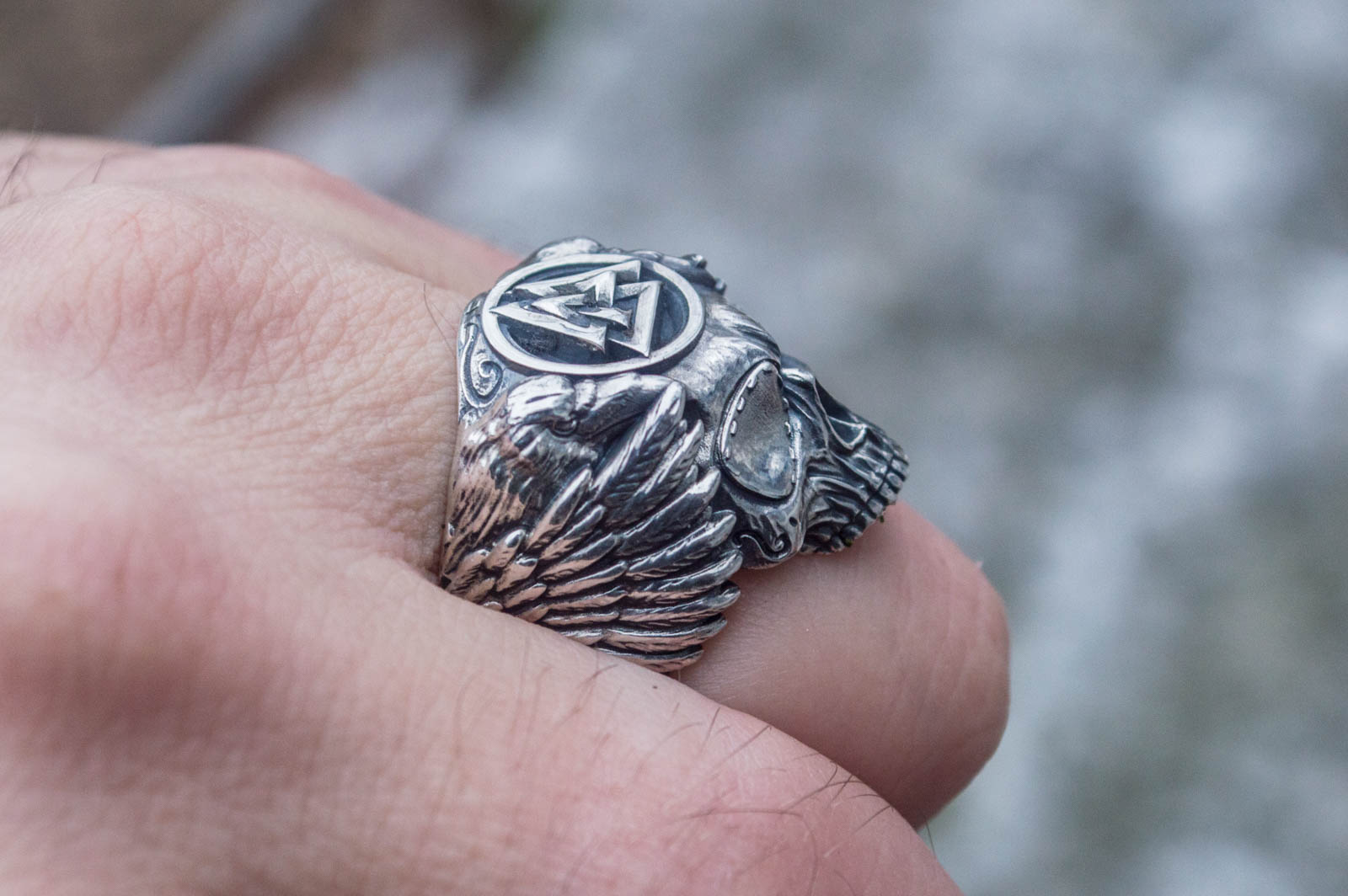Bague Odin et Valknut — Argent 925