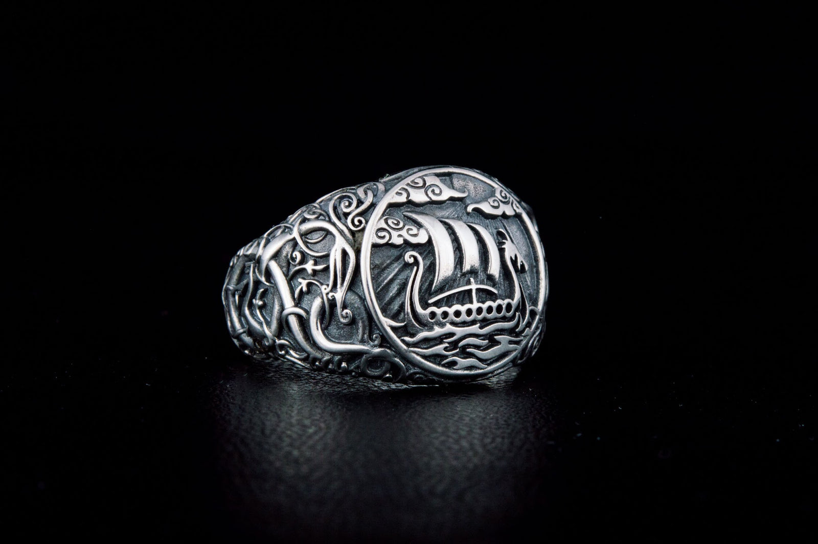 Bague Drakkar et Style Urnes — Argent 925