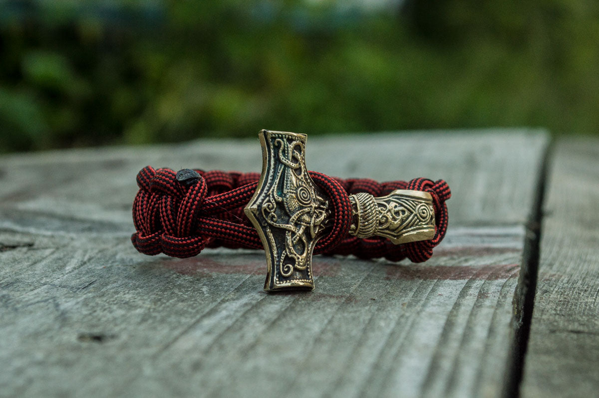 Bracelet Paracorde Marteau de Thor Ivar — Bronze