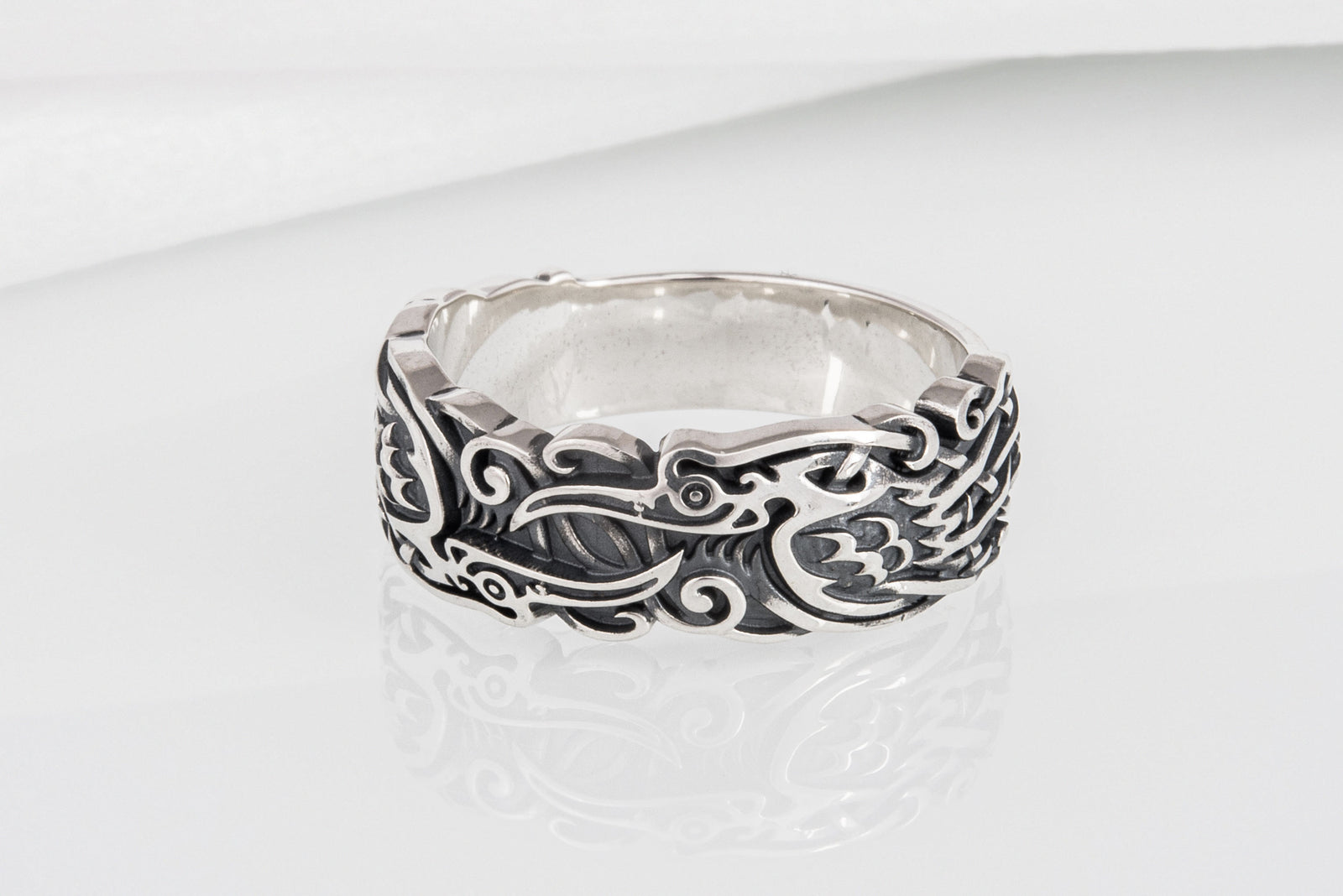 Bague Corbeaux et Ornement — Argent 925