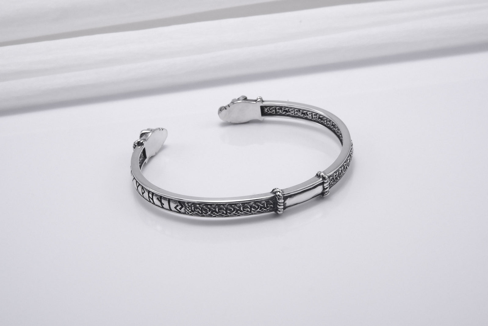 Bracelet Jörmungand et Futhark Ancien — Argent 925