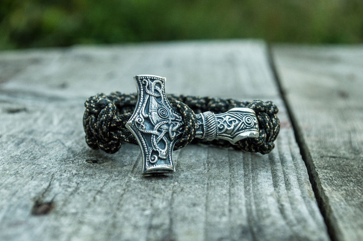 Bracelet Paracorde Marteau de Thor Torvald — Argent 925