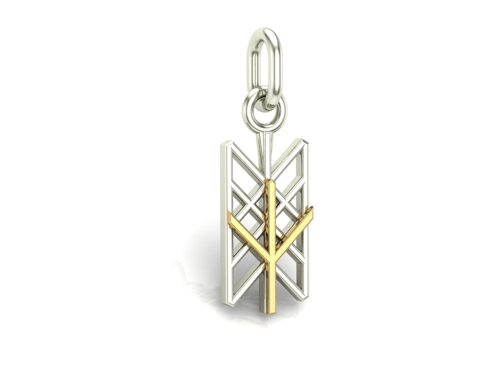 Pendentif Algiz et Rune Miniature — Argent 925