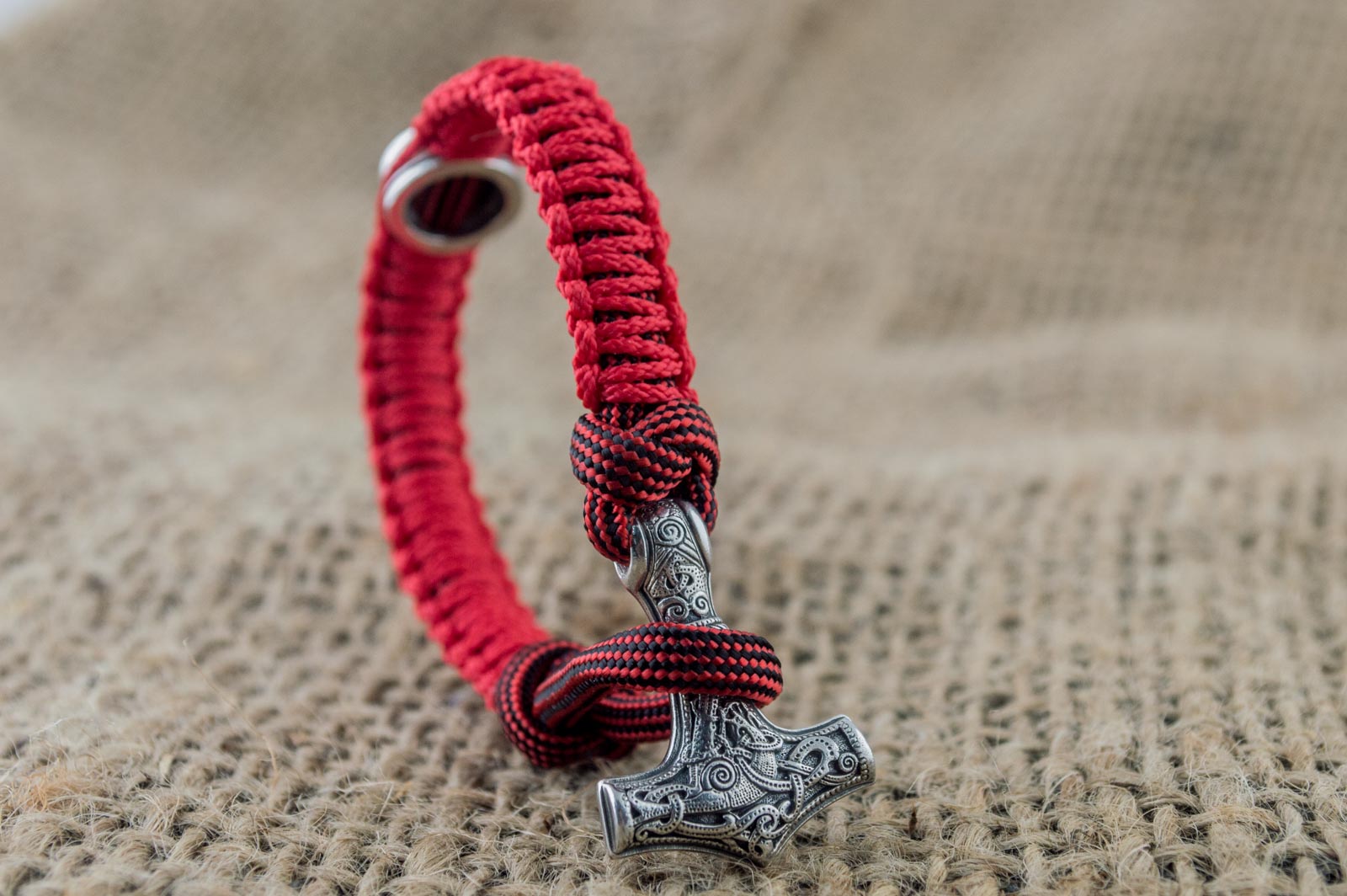 Bracelet Paracorde Marteau de Thor Knut — Argent 925