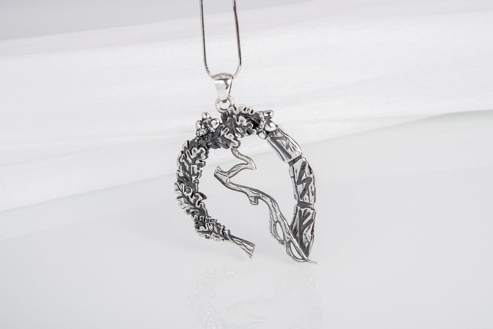 Pendentif Chêne et Feuillage — Argent 925