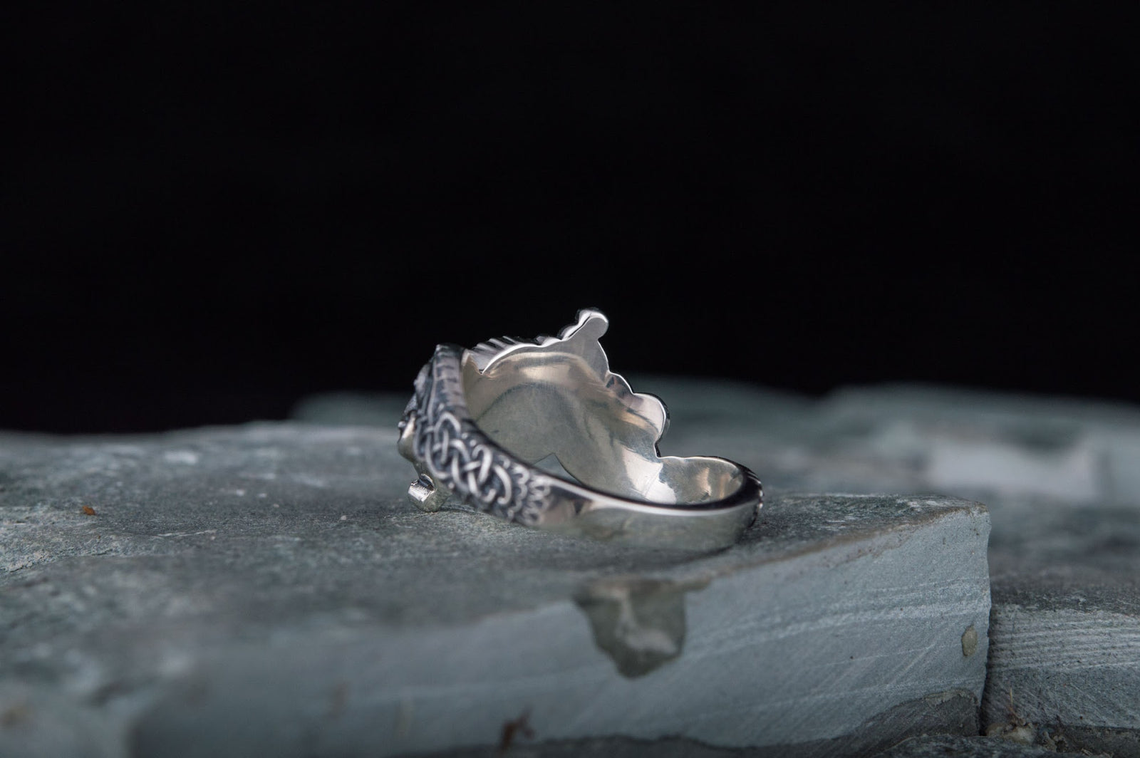 Bague Aegishjalmur et Loup — Argent 925