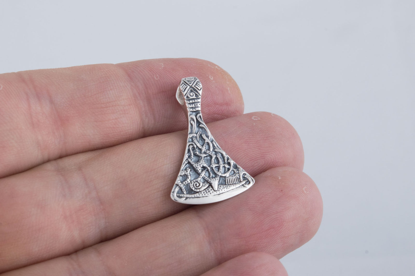Pendentif Hache et Ornement Style Mammen — Argent 925
