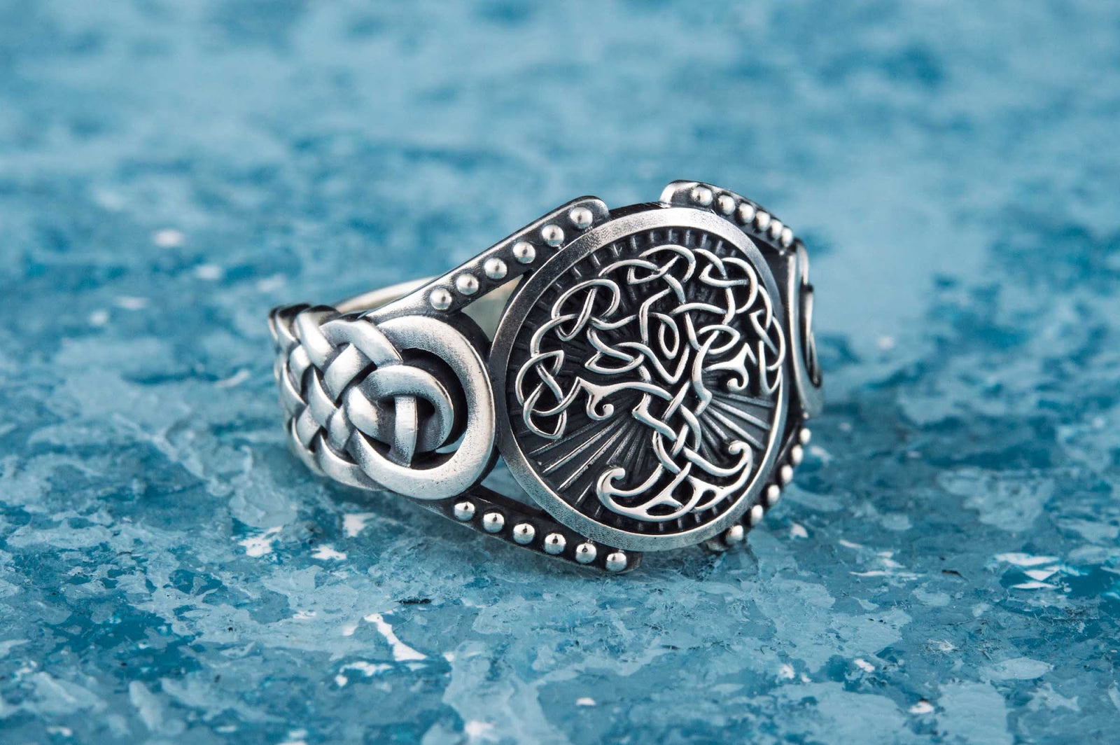 Bague Yggdrasil et Ornement Chevalière — Argent 925