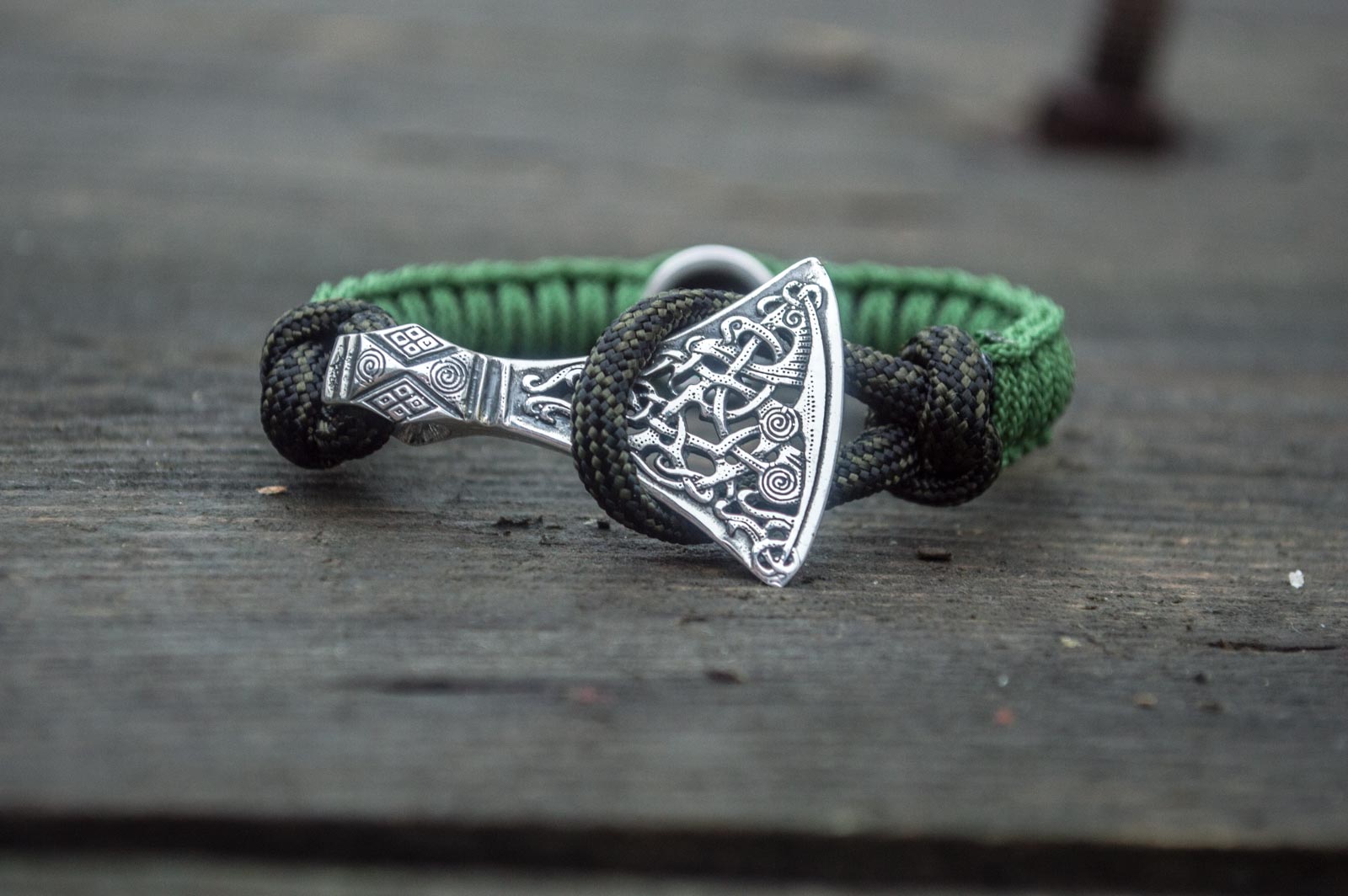 Bracelet Paracorde Médaillon Leif — Argent 925