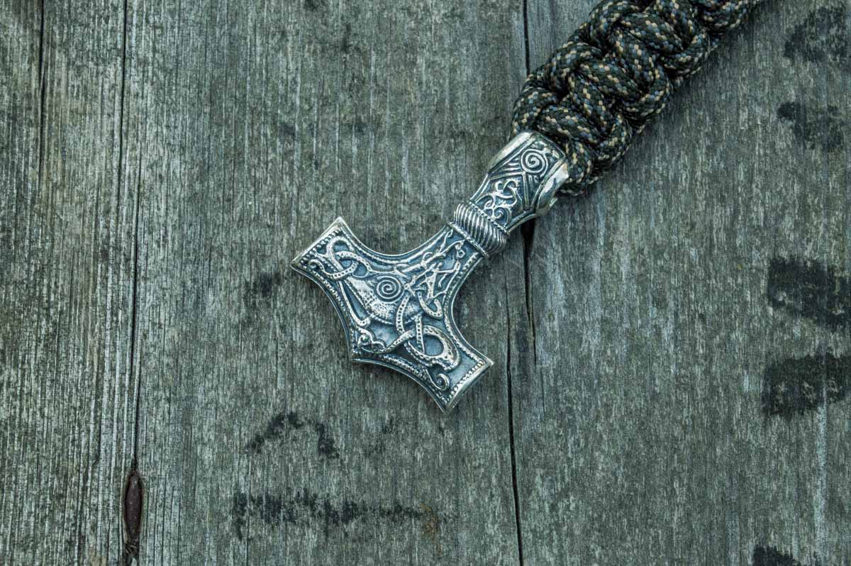 Bracelet Paracorde Marteau de Thor Torvald — Argent 925